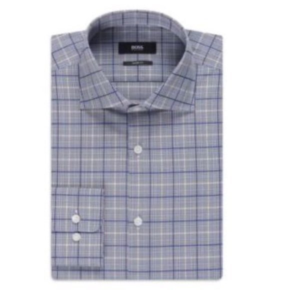 Boss Hugo Boss Miles Us Sharp Fit Check Shirt 16.5 - Picture 2 of 9